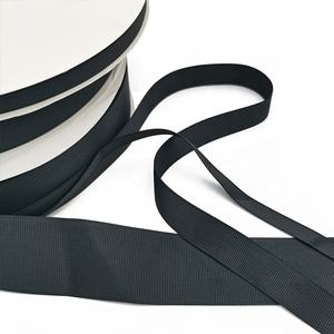Grosir 100% poliester dua wajah pita Grosgrain 3mm-100mm hitam gaya elegan - Product Image 3