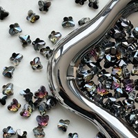 Perles en verre cristal biconiques, perles intercalaires à double pointe facettées pour la fabrication de bijoux, accessoires pour cheveux, chaussures