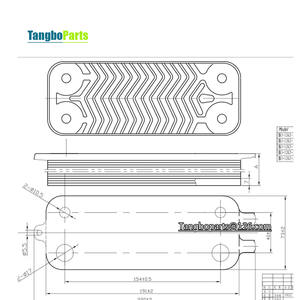 Pièces détachées pour chaudières à <span class=keywords><strong>gaz</strong></span> 13 plaques, échangeur de chaleur à débit d'eau parallèle pour le remplacement du four mural <span class=keywords><strong>Bosch</strong></span> New Star Eurostar - Product Image 3
