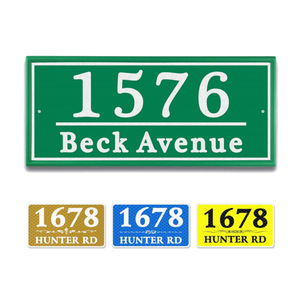 Reflective Sign Plate 10X10cm Aluminum Metal Corrosion Resistant <b>House</b> <b>Number</b> Door Plate Warning Sign Customizable - Product Image 3