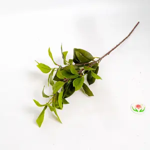 家の装飾のための花のない造花湾の葉家の結婚式の装飾のための長い茎の緑の人工月桂樹の葉