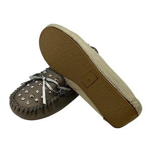 Women's Cozy Memory Foam Indoor Outdoor Micro-Suede Moccasin Slippers with Faux <strong>Fur</strong> Lining Studded <strong>Loafers</strong> - Product Image 3