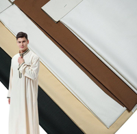 Tissu en polyester filé 100 % écologique et respirant pour thobe, idéal pour les robes arabes/saoudiennes pour hommes musulmans - Vente en gros