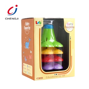 Los niños de plástico de colores de rotación tazas bebé juego de juguetes educativos Doble - Product Image 2