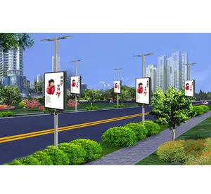 P2.5 P3 P4 High Quality Outdoor Street Advertising Light Pole LED Screen Display Lamp post Road Pole Advertising