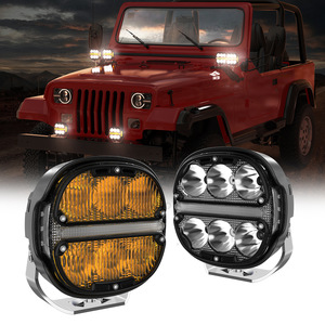 Fari <span class=keywords><strong>da</strong></span> Lavoro LED Universali con Luci Diurne Ambra, Barra Luminosa per Auto, Camion, 4x4, Fuoristrada, SUV, ATV, Jeep, Barche, Trattori - Product Image 1