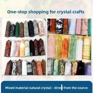 Vente en gros de tours de cristal naturel mélangées, hexagonales, polies, baguettes de pierres précieuses, pour la guérison des chakras Reiki, la méditation et l'artisanat en cristal - Product Image 1