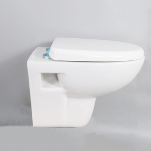 WC suspendu en céramique à chasse directe avec siphon en P, économie d'eau, sans bride, pour hôtel - Product Image 3