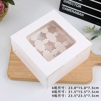 Boîte d'emballage pour cupcakes, desserts, tartes aux œufs, muffins, pique-nique, avec fenêtre