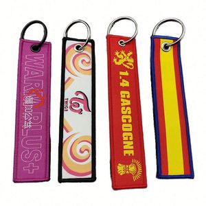 Porte-clés brodé personnalisé OEM pour moto et avion - Product Image 1