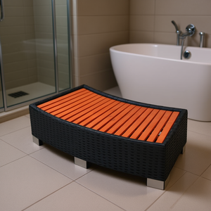 Marchepied de spa 36,2''x17,7''x9,8'' en polyrotin, équipement de sécurité pour salle de bain - Product Image 2