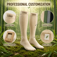 Chaussettes de compression en bambou respirantes et anti-humidité pour le sport, marque privée, vente en gros