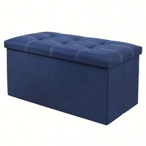 Banc de rangement en lin avec couvercle rabattable pour salon, chambre à coucher, entrée - Product Image 5