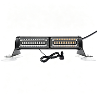Barre lumineuse d'avertissement LED 2-en-1 40W avec ventouse pour pare-brise avant et arrière, boîtier en aluminium, clignotant multicolore pour camion