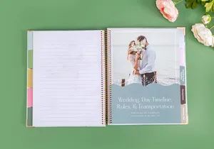 2024 Hardcover Goals Logo Wedding Planner Printing Planning Undated Wedding Guest Book Vow Books Wellness Journal For Bride