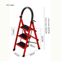 Échelle pliante portable à 3-4 marches à faible coût DDP, échelle en acier de haute qualité, échelle à marches pliable