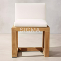 Fauteuil de salle à manger d'extérieur moderne en teck massif, ergonomique, confortable, résistant aux intempéries, meubles écologiques pour jardin, hôtel