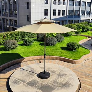 Sombrilla de Mercado Moderna Plegable de 2.7m con Doble Techo Ventilado, Estructura de Acero, Manivela, 8 Varillas, para Jardín, Terraza, Cafetería - Product Image 2