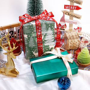 Wholesale 80g Christmas Warm and Cozy Green Kraft <b>Paper</b> <b>Tissue</b> 43*300cm Gift Luxury Custom Packaging <b>Wrapping</b> <b>Paper</b> Roll - Product Image 5