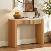 Table console moderne en bois massif, table d'entrée pour salon, table console d'entrée en bois avec tiroir