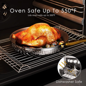 10 miếng tri-ply 1810 thép không gỉ Cookware Set không dính chậu và chảo Set rèn kết thúc cảm ứng tương thích đồ nấu nướng - Product Image 6