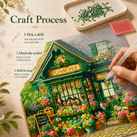 Kit de Peinture Diamant KS Craft Premium avec Scènes Imprimées, Écologique, Design Serendipity, Perles Rondes, Cristaux Scintillants