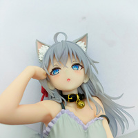 Figurine de chat en PVC personnalisée, jouet d'art anime de collection, statue de personnage accroupie, fabricant OEM ODM