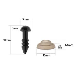 100 pezzi di plastica nera occhi di sicurezza con schienali 5MM fai da te forniture artigianali per la fabbricazione di bambole - Product Image 6