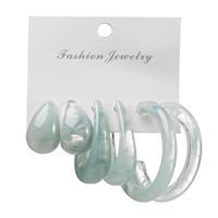 Ensemble de boucles d'oreilles en plastique rétro multicolores pour femmes, créoles stéréoscopiques avec plaque d'acide acétique géométrique, nouveau Style, 2022