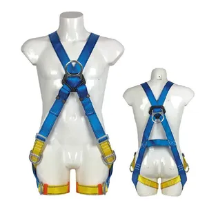 CE 5 punti imbracatura di sicurezza per tutto il corpo cintura fibbia in alluminio e supporto per pad posteriore per lavori di salvataggio di elettricista lineman