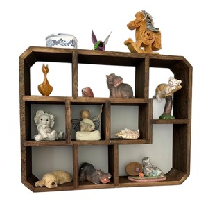 Simple and modern <b>display</b> shelf, <b>wall</b>-mounted <b>display</b> <b>cabinet</b> for figurines and antiques, solid wood new Chinese style teapot - Product Image 5