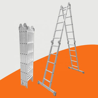 Échelle pliante multifonction en aluminium robuste, échelle à marches multi-positions en forme de A pour la construction domestique et l'utilisation industrielle