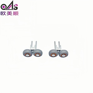 Roulettes supérieures modernes en nylon <span class=keywords><strong>pour</strong></span> systèmes de portes coulissantes, en zinc plaqué, couleur personnalisée, silencieuses, <span class=keywords><strong>pour</strong></span> portes de <span class=keywords><strong>placard</strong></span> coulissantes - Product Image 2