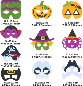 Tùy Chỉnh Chất Lượng Cao Đầy Màu Sắc Halloween Theo Chủ Đề Ủng Hộ Đảng Ăn Mặc Lên Cảm Thấy Cosplay Mặt Nạ Với Ban Nhạc Đàn Hồi Cho Trẻ Em - Product Image 3