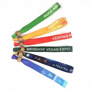 Bracelet en tissu personnalisé avec logo, respectueux de l'environnement, imprimé, avec fermeture en bambou, RFID, RPET, pour festival - Product Image 1