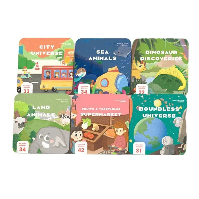 Mainan bentuk papan yang cocok dengan permainan hewan 3d stiker mainan bayi 2-4 tahun pendidikan