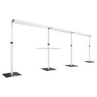 Support de toile de fond moderne en tuyaux et draperies, réglable avec double barre transversale, pour décoration de fond de mariage