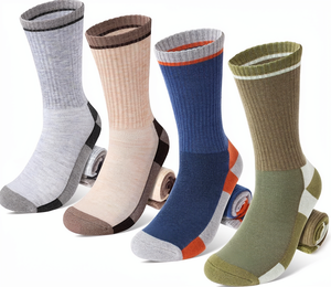 Wholesale Organic Recycled Cotton Moisture Wicking Knitted Crew <b>Socks</b> for Men & Children Heavy Duty Terry <b>Winter</b> Hiking Work - Product Image 1