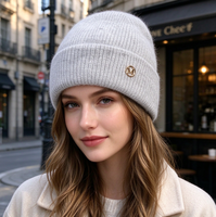 Bonnet d'hiver professionnel en laine tricotée avec logo brodé, nœuds à pois, protection intégrale des oreilles, pour grandes têtes, chaud, respirant et imperméable