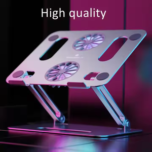 Adjustable Aluminum Laptop <b>Stand</b> with Cooling Fans Portable Foldable Ergonomic Design Wholesale Cheap Price New Product - Product Image 4