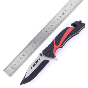 TPRハンドル付き屋外ナイフをハイキングキャンプ釣り用マルチツールナイフを折りたたむ工場サプライヤーポケット
