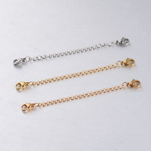 18K <strong>Gold</strong> Plated 7cm Stainless Steel <strong>Extender</strong> <strong>Chain</strong> 2 Lobsters Necklace <strong>Extender</strong> - Product Image 1