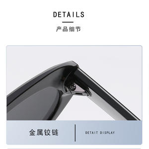 Gafas de sol Gm con protección solar para mujer, montura negra con forma de ojo de gato, plástico y metal, protección UV400, tipo 3, número de pieza 955 - Product Image 2