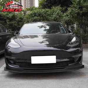Pour Tesla Model 3 2017-2023, style IKON V4, 3 pièces, lèvre de pare-chocs avant, noir mat, ABS, pièces automobiles de haute qualité, kit carrosserie - Product Image 2