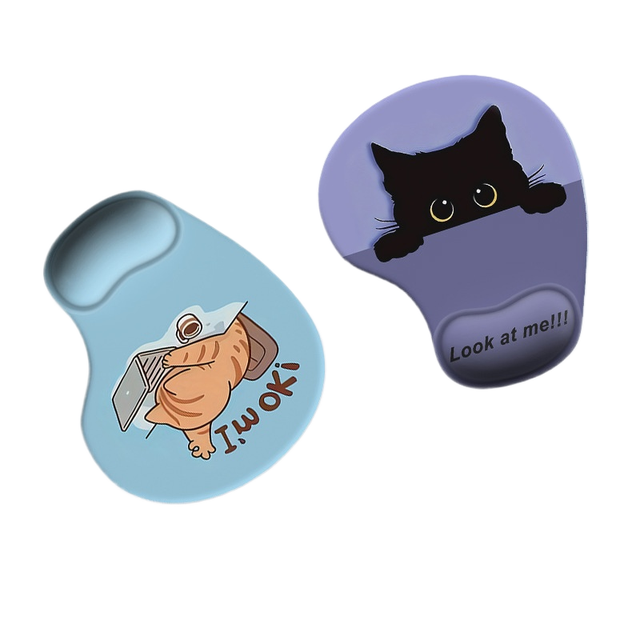 Custom 3D Custom Printed Mouse Pads Anime Cat Style Wholesale Silicone Anime Mouse Pad Ergonomic with Wrist Support for Gift