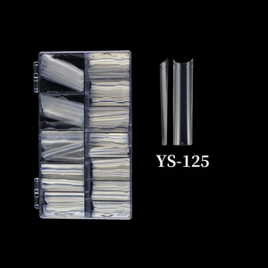 Pas de C courbe XL XXL XXXL Extra Long cercueil carré ongles conseils clair demi-couverture en gros carré ongles conseils - Product Image 5