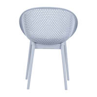 KD Frame Fauteuil de salle à manger en plastique pp creux gris-bleu