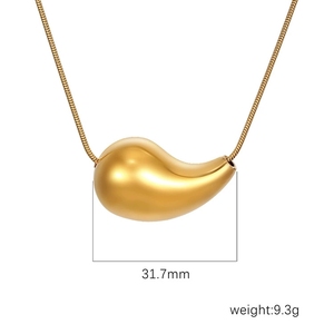 LT-MS-257 meist verkaufte Edelstahl Hohl Wasser Tropfen Anhänger Halskette für Frauen Stilvolle Europa Amerika High-End Komma - Product Image 4