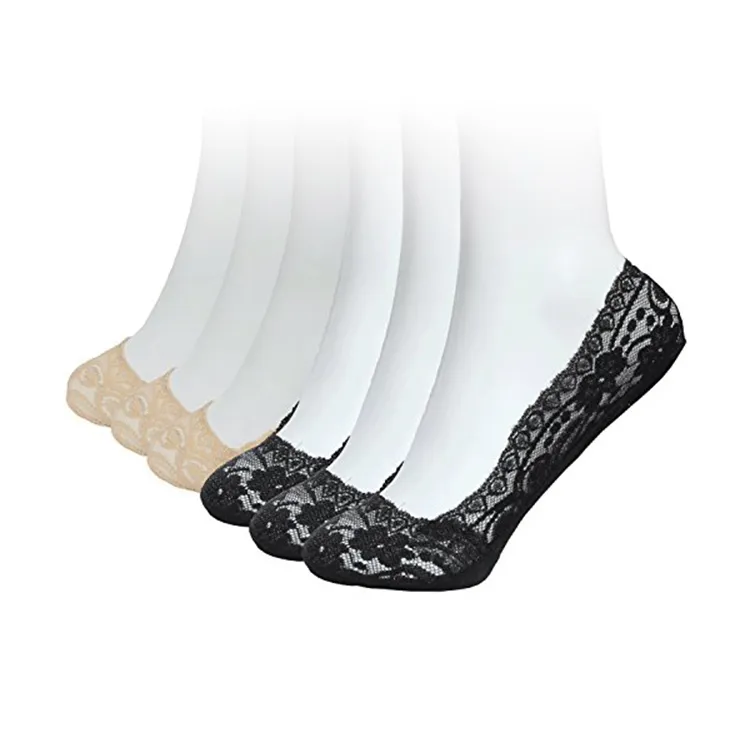 JL no show invisible hidden boat socks women black and skin color low cut lace summer liner thin sock for lady and woman