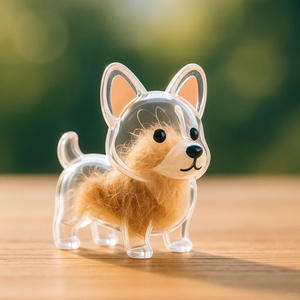 Mignon <span class=keywords><strong>Chiot</strong></span> Chat Chien Forme Porte-clés Boîte De Rangement Transparente pour Poils D'animaux Creative Pet Apparel Accessoire avec Pendentif Design - Product Image 6